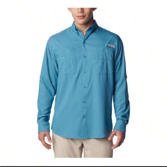 Columbia Teal Button-Up Shirt - Picture 1 of 15